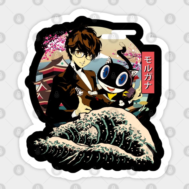 Makoto's Motorbike Adventures Personas 5 Tees for Riders Sticker by Infinity Painting